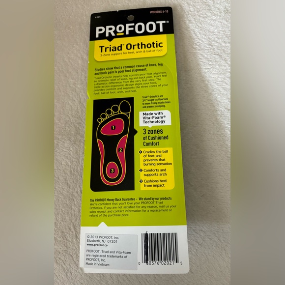 PROFOOT
Triad Orthotic
3-Zone support for heel, arch & ball of foot - Picture 3 of 4